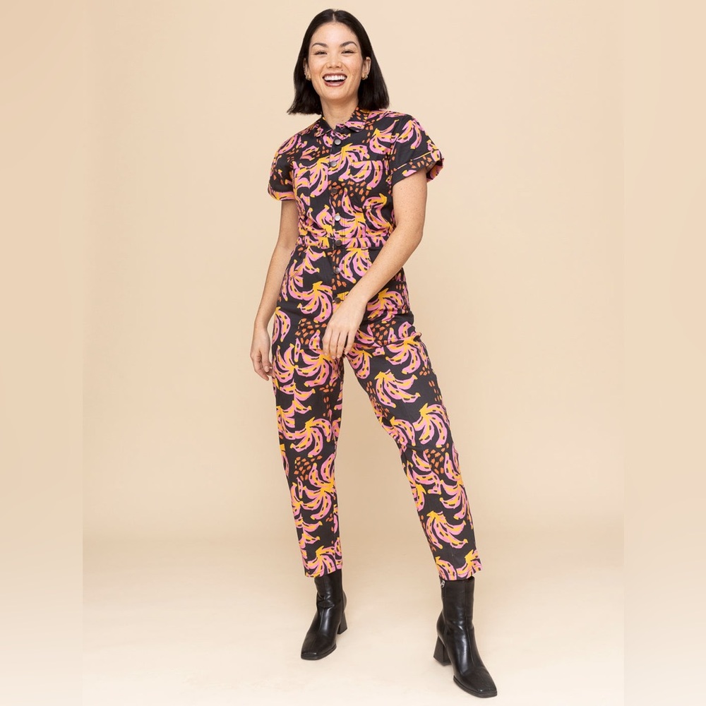Mixed By Nasrin Pink ‘Nana Banana print jumpsuit - Large